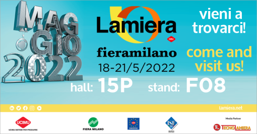 Fiera LAMIERA 2022 (18-21 maggio) – STAND F08 PAV 15P